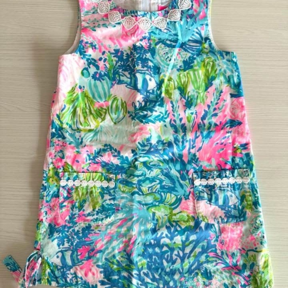 Lilly Pulitzer Fished My Wish Classic Mini Shift Dress 5 kids girls